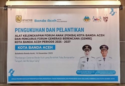 Pengukuhan dan Pelantikan Pengurus FOKBA dan Pengurus Forum GENRE Kota Banda Aceh Periode 2025-2027